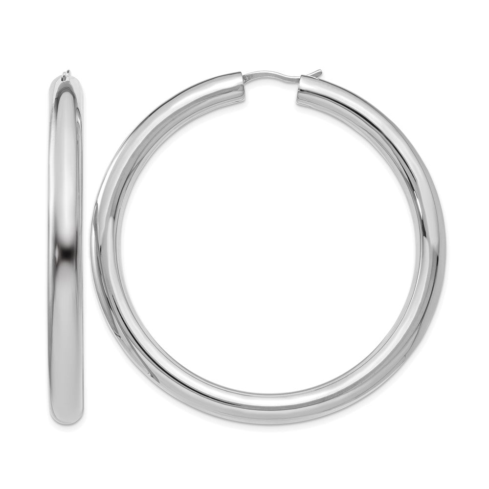Sterlingsilber Rhodiniert 5mm Röhre Ohrringe