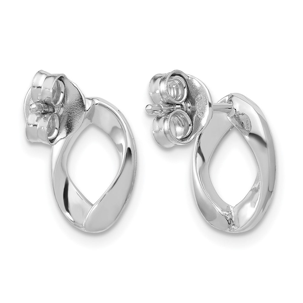 Sterlingsilber Rhodiniert Poliert/brushed Oval Ohrstecker