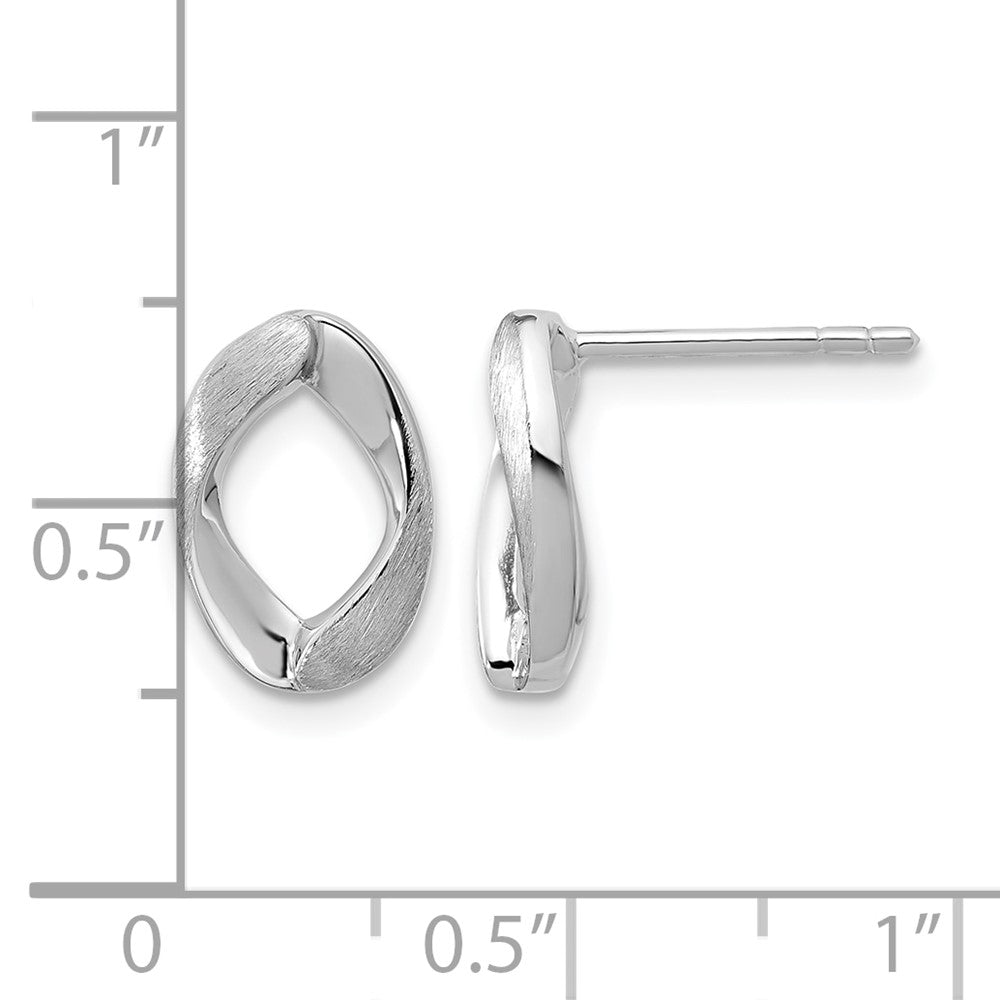 Sterlingsilber Rhodiniert Poliert/brushed Oval Ohrstecker