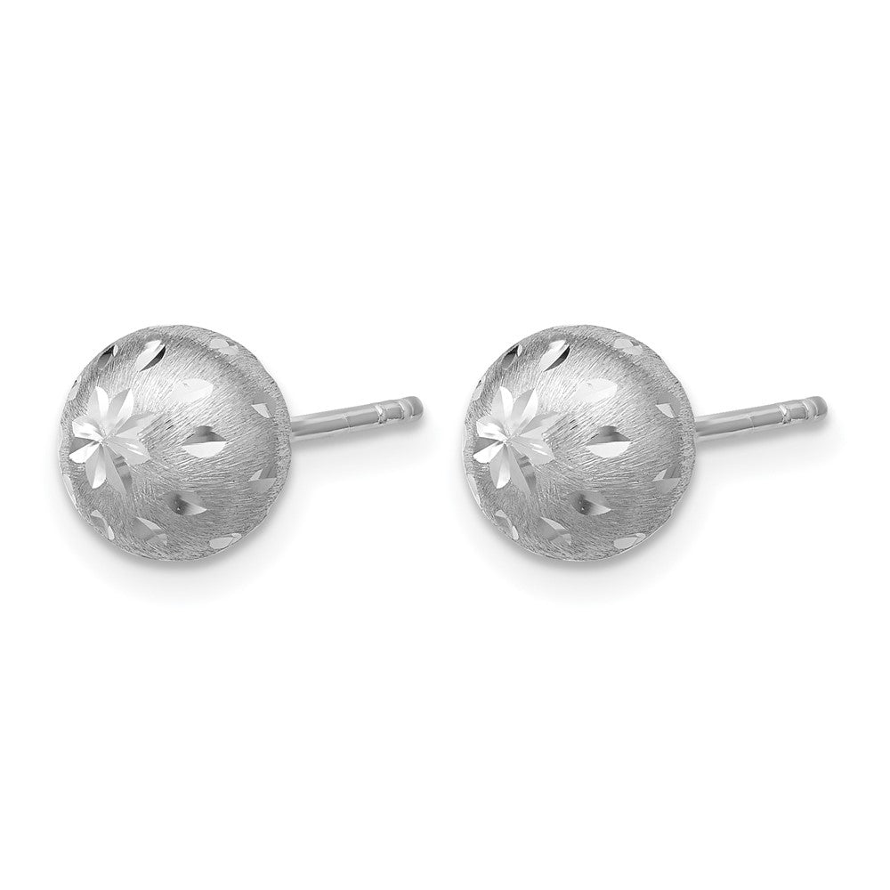 Sterlingsilber Ss Rhodiniert Poliert/brushed/dia Schliff Kugel Ohrstecker