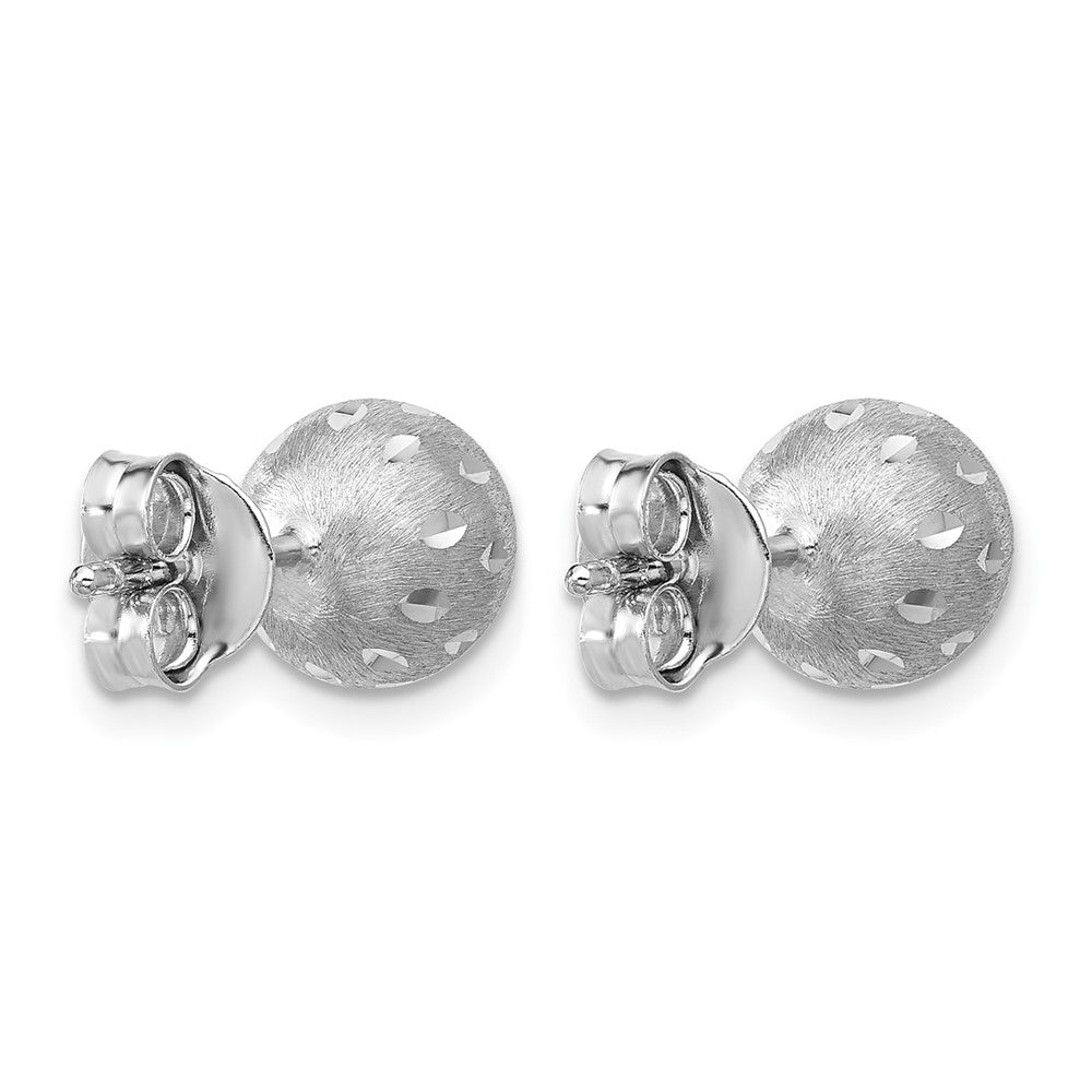 Sterlingsilber Ss Rhodiniert Poliert/brushed/dia Schliff Kugel Ohrstecker