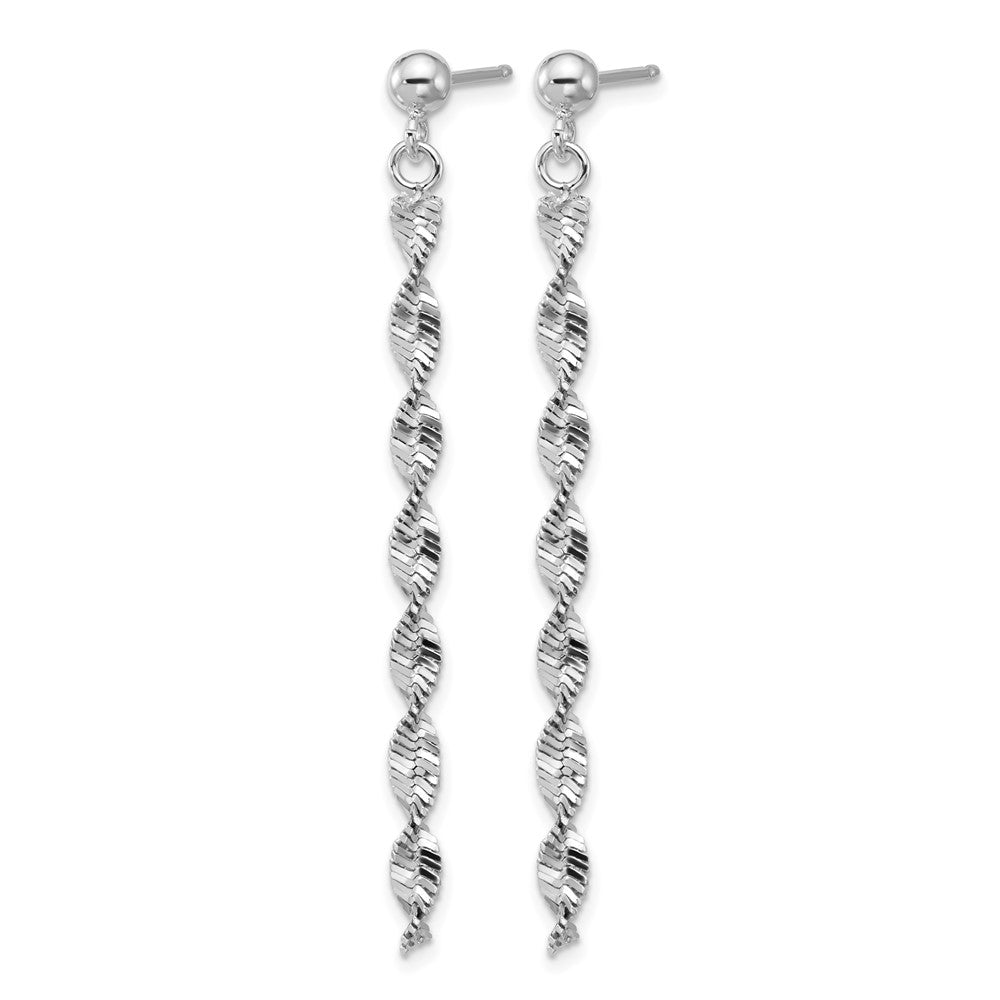 Sterlingsilber Rhodiniert Platin Poliert/dia. Schliff Hängend Ohrstecker