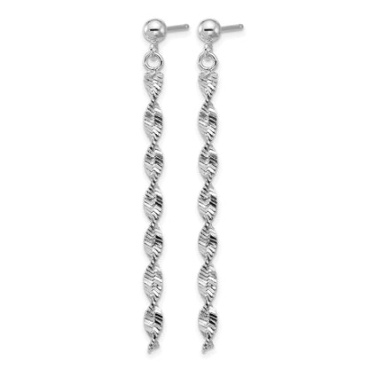 Sterlingsilber Rhodiniert Platin Poliert/dia. Schliff Hängend Ohrstecker