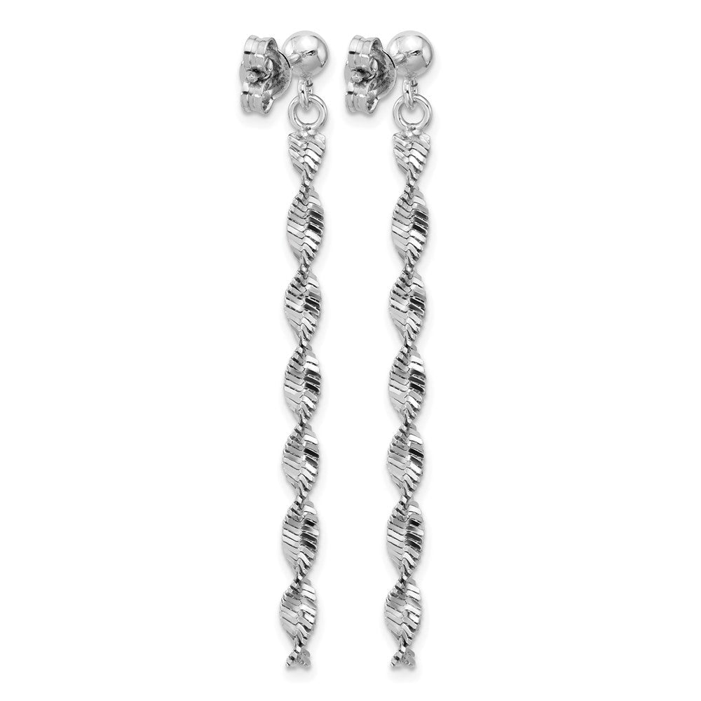 Sterlingsilber Rhodiniert Platin Poliert/dia. Schliff Hängend Ohrstecker