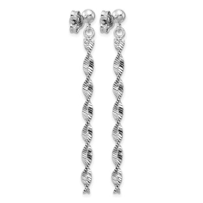 Sterlingsilber Rhodiniert Platin Poliert/dia. Schliff Hängend Ohrstecker