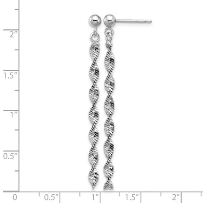 Sterlingsilber Rhodiniert Platin Poliert/dia. Schliff Hängend Ohrstecker