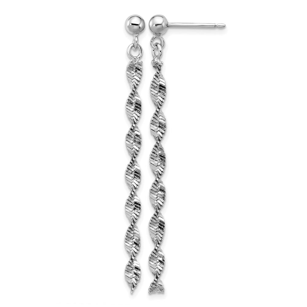 Sterlingsilber Rhodiniert Platin Poliert/dia. Schliff Hängend Ohrstecker
