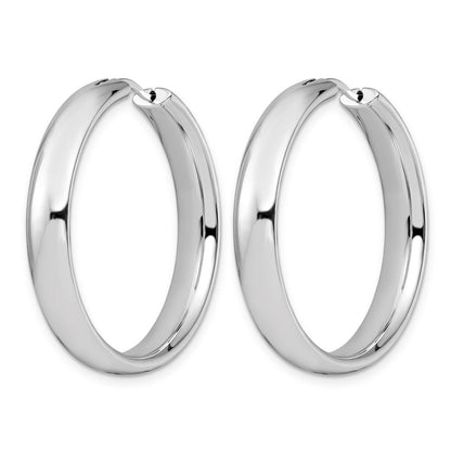 Sterlingsilber Rhodiniert 6mm Halb Rund Röhre Ohrringe