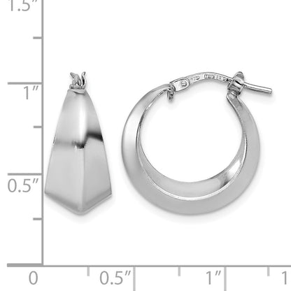 Sterlingsilber Rhodiniert Poliert Abgestuft Creolen