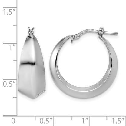 Sterlingsilber Rhodiniert Poliert Abgestuft Creolen