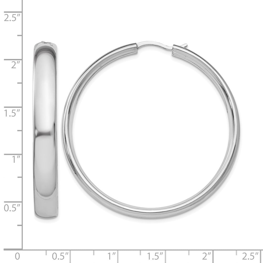 Sterlingsilber Rhodiniert 6mm Halb Rund Röhre Ohrringe