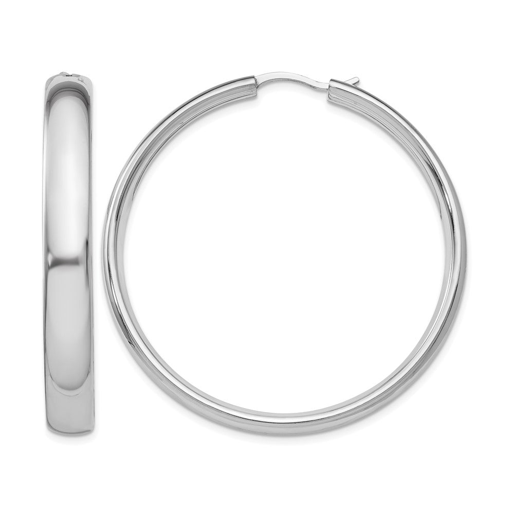 Sterlingsilber Rhodiniert 6mm Halb Rund Röhre Ohrringe