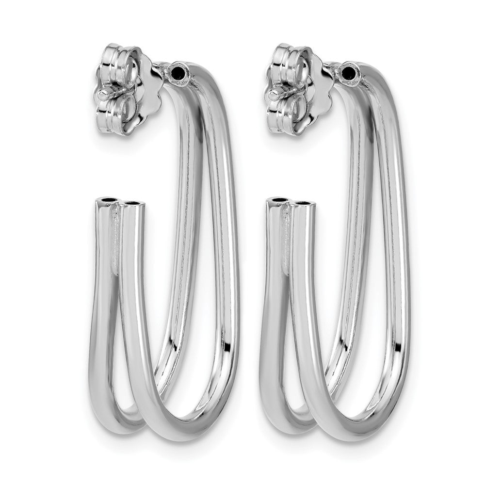 Sterlingsilber Rhodiniert Poliert Oval J Creole Ohrstecker