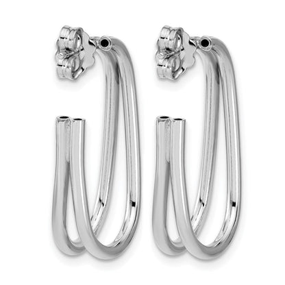 Sterlingsilber Rhodiniert Poliert Oval J Creole Ohrstecker
