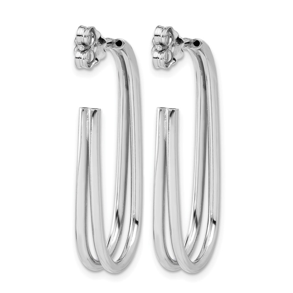 Sterlingsilber Rhodiniert Poliert Oval J Creole Ohrstecker