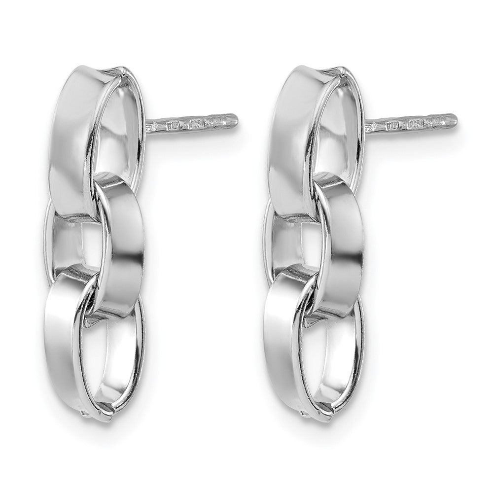 Sterlingsilber Rhodiniert Poliert 3 Glieder Hängend Ohrstecker