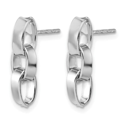 Sterlingsilber Rhodiniert Poliert 3 Glieder Hängend Ohrstecker
