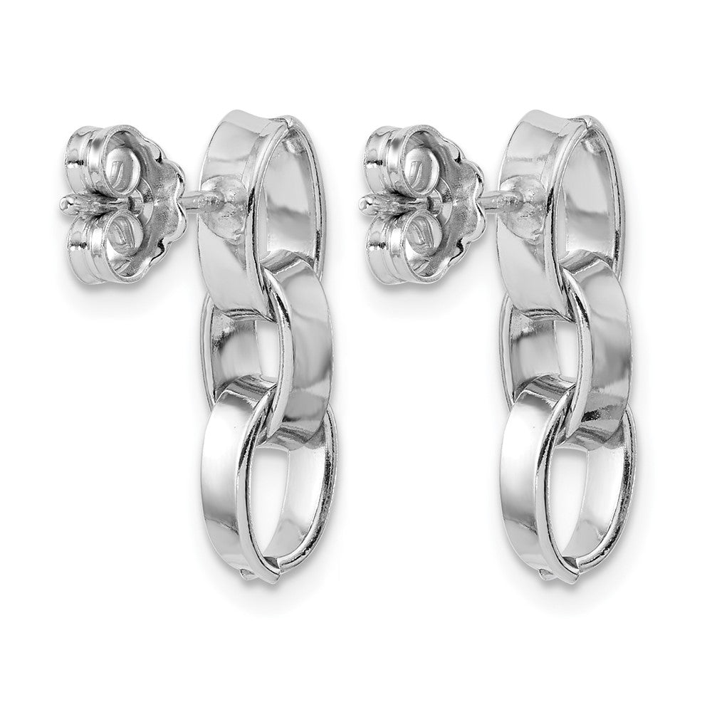 Sterlingsilber Rhodiniert Poliert 3 Glieder Hängend Ohrstecker
