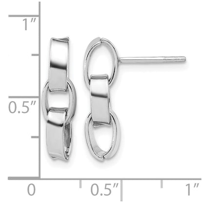 Sterlingsilber Rhodiniert Poliert 3 Glieder Hängend Ohrstecker