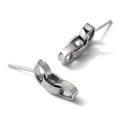 Sterlingsilber Rhodiniert Poliert 3 Glieder Hängend Ohrstecker