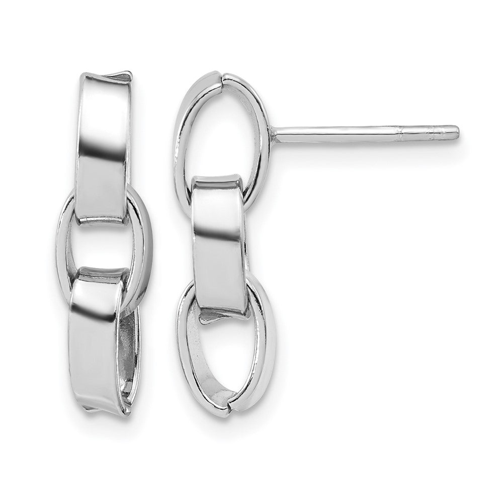 Sterlingsilber Rhodiniert Poliert 3 Glieder Hängend Ohrstecker