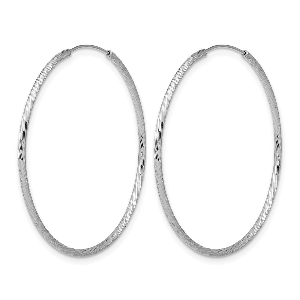 Sterlingsilber Ss Rhodiniert Diamantiert 1.25mm Endlos Creolen