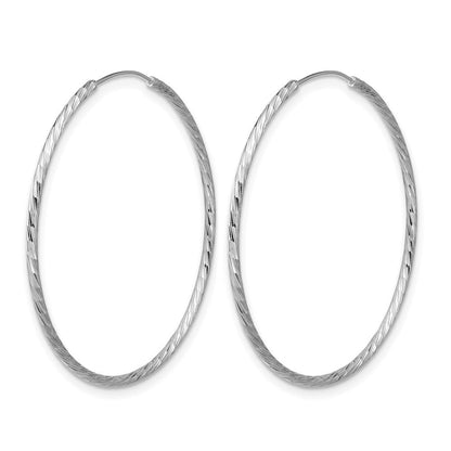 Sterlingsilber Ss Rhodiniert Diamantiert 1.25mm Endlos Creolen