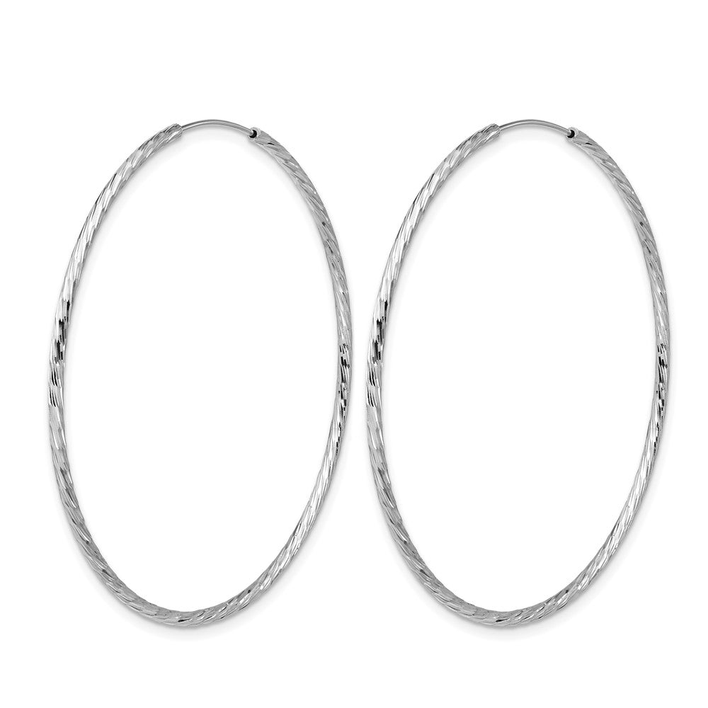 Sterlingsilber Ss Rhodiniert Diamantiert 1.5mm Endlos Creolen