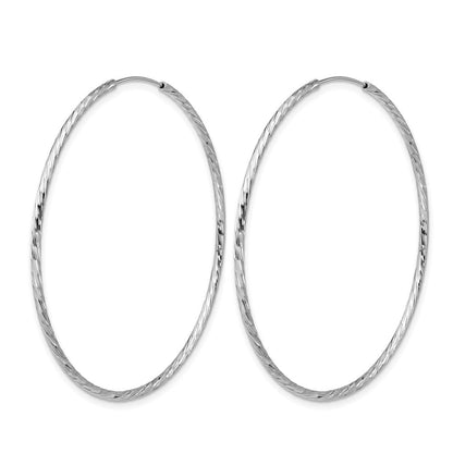 Sterlingsilber Ss Rhodiniert Diamantiert 1.5mm Endlos Creolen