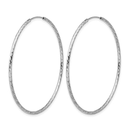 Sterlingsilber Ss Rhodiniert Diamantiert 1.5mm Endlos Creolen