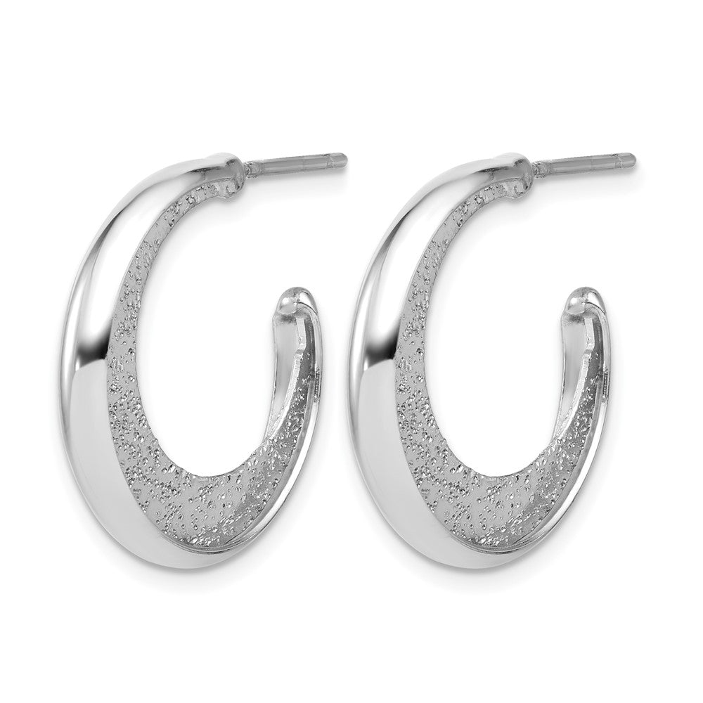 Sterlingsilber Ss Rhodiniert Plt Radiant Essence Poliert/textured Stecker J Creolen