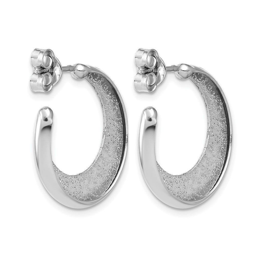 Sterlingsilber Ss Rhodiniert Plt Radiant Essence Poliert/textured Stecker J Creolen