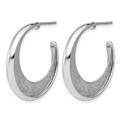 Sterlingsilber Ss Rhodiniert Plt Radiant Essence Poliert/textured Stecker J Creolen