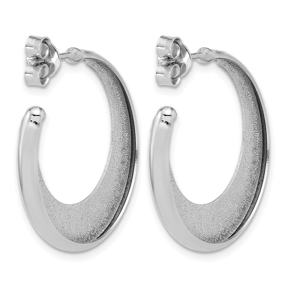 Sterlingsilber Ss Rhodiniert Plt Radiant Essence Poliert/textured Stecker J Creolen