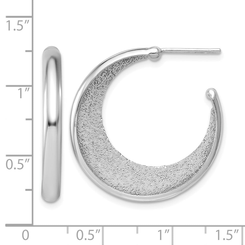 Sterlingsilber Ss Rhodiniert Plt Radiant Essence Poliert/textured Stecker J Creolen