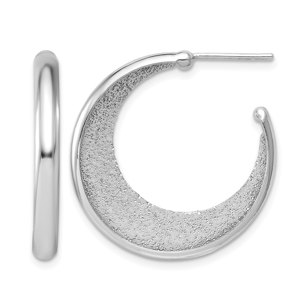 Sterlingsilber Ss Rhodiniert Plt Radiant Essence Poliert/textured Stecker J Creolen