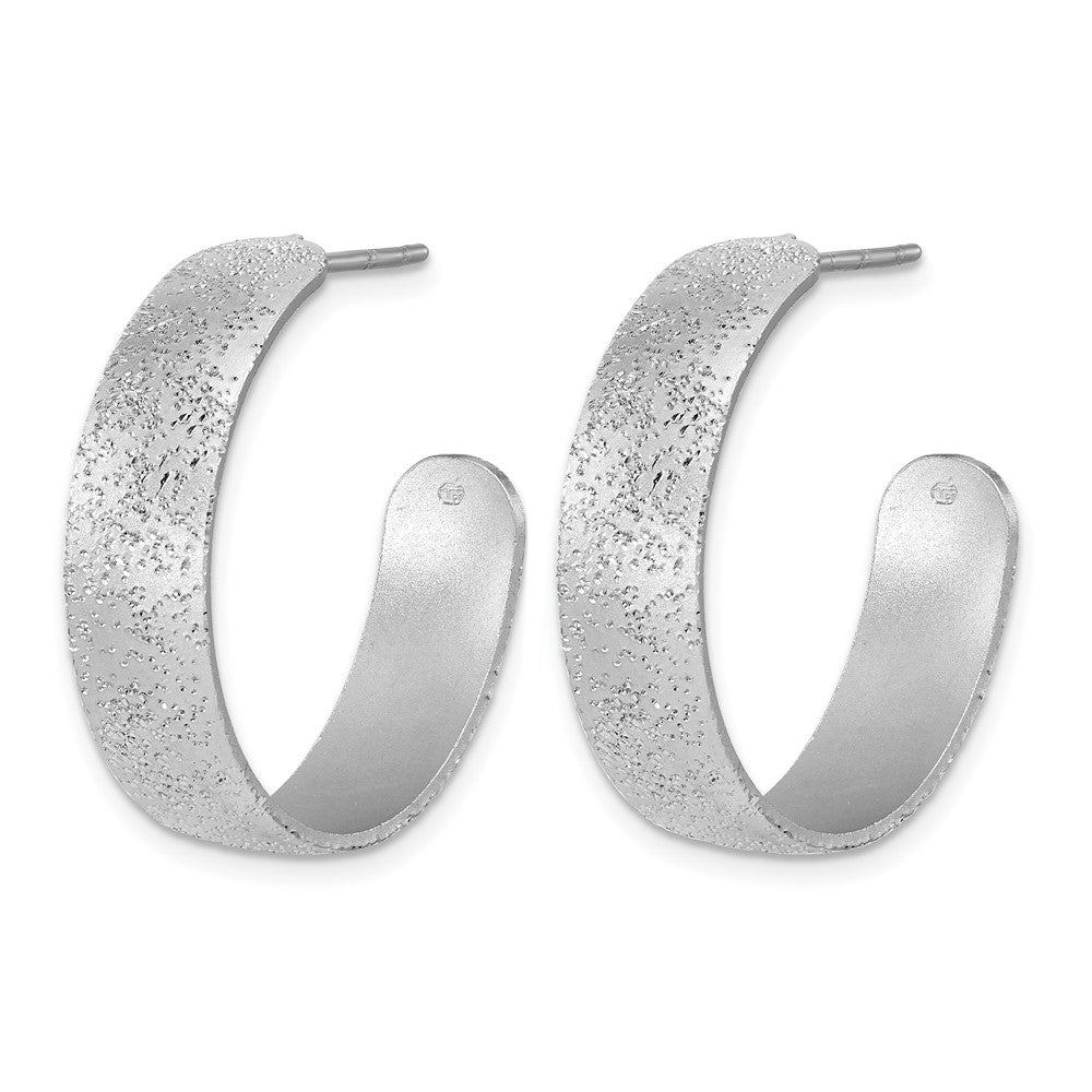 Sterlingsilber Ss Rhodiniert Plt Radiant Essence Strukturiert 29mm Stecker J Creolen