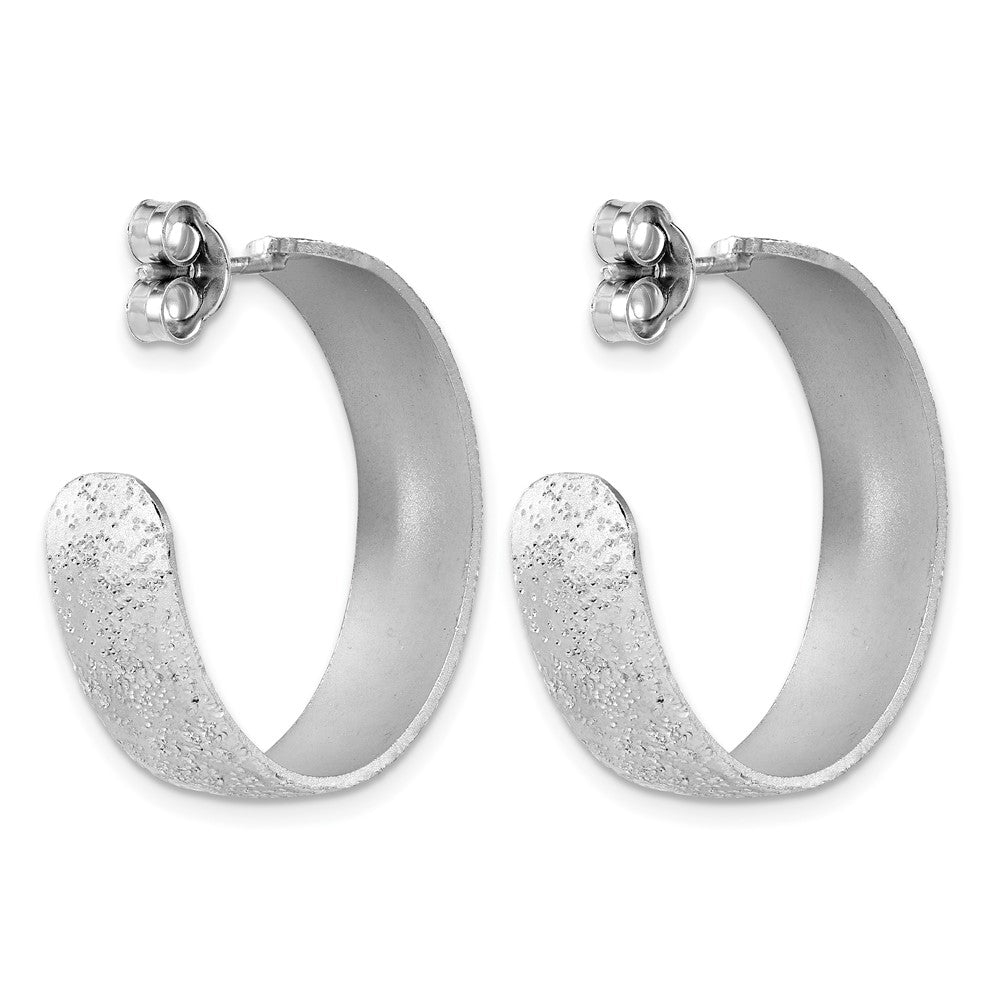 Sterlingsilber Ss Rhodiniert Plt Radiant Essence Strukturiert 29mm Stecker J Creolen
