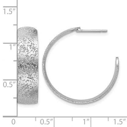 Sterlingsilber Ss Rhodiniert Plt Radiant Essence Strukturiert 29mm Stecker J Creolen