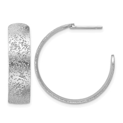 Sterlingsilber Ss Rhodiniert Plt Radiant Essence Strukturiert 29mm Stecker J Creolen