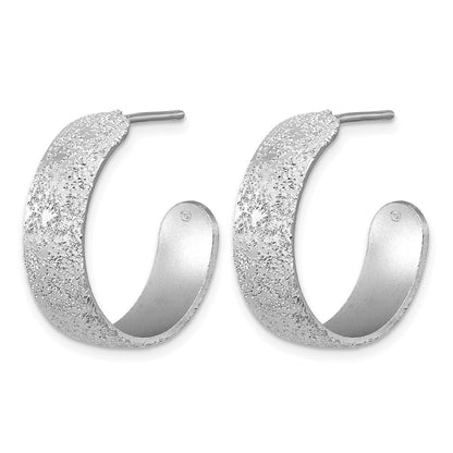 Sterlingsilber Ss Rhodiniert Plt Radiant Essence Strukturiert 29mm Stecker J Creolen