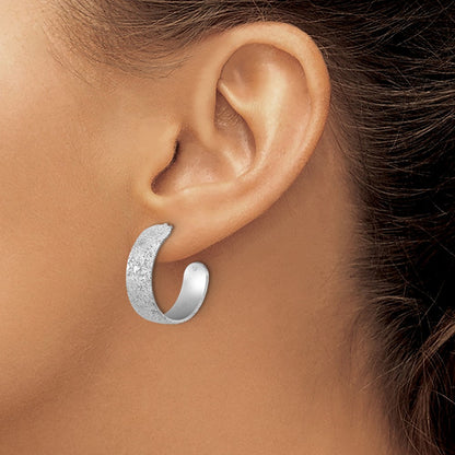 Sterlingsilber Ss Rhodiniert Plt Radiant Essence Strukturiert 29mm Stecker J Creolen