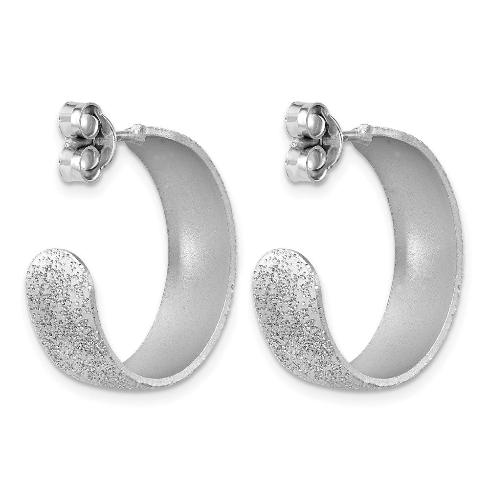 Sterlingsilber Ss Rhodiniert Plt Radiant Essence Strukturiert 29mm Stecker J Creolen