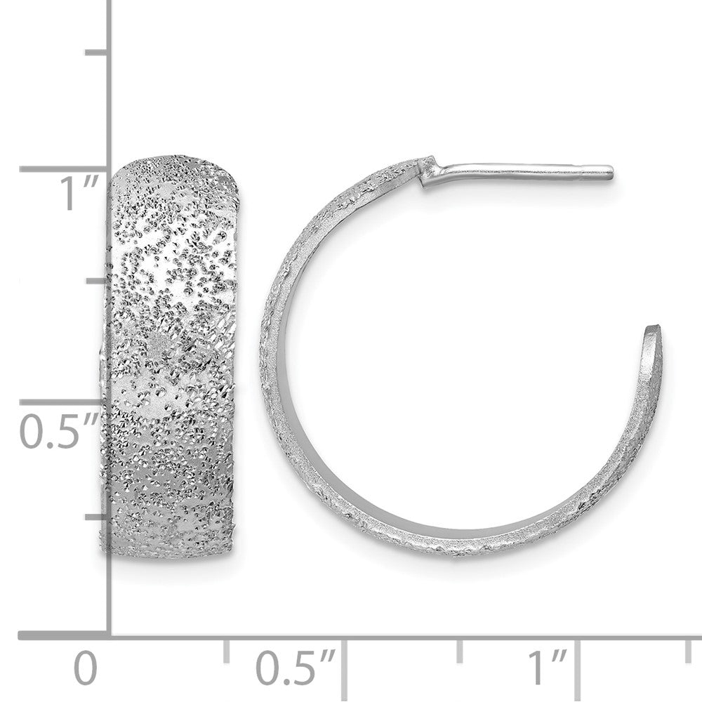 Sterlingsilber Ss Rhodiniert Plt Radiant Essence Strukturiert 29mm Stecker J Creolen