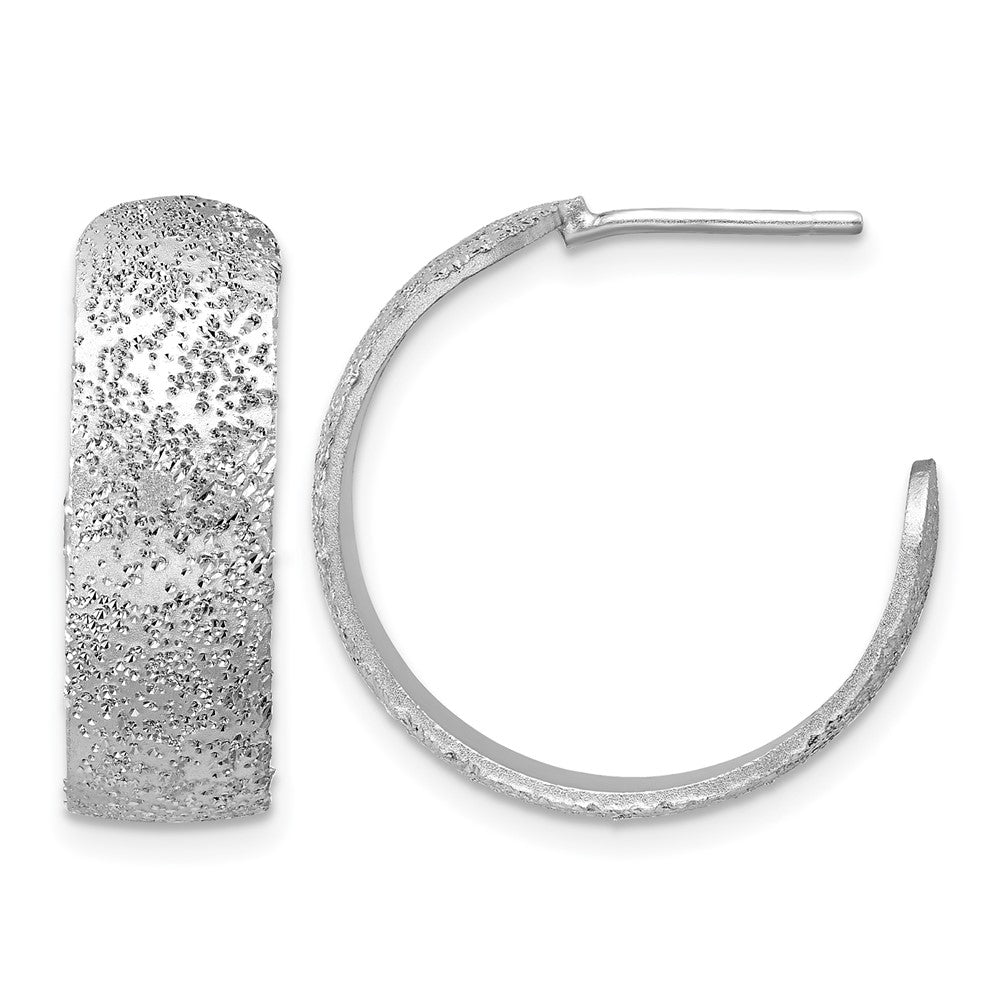 Sterlingsilber Ss Rhodiniert Plt Radiant Essence Strukturiert 29mm Stecker J Creolen