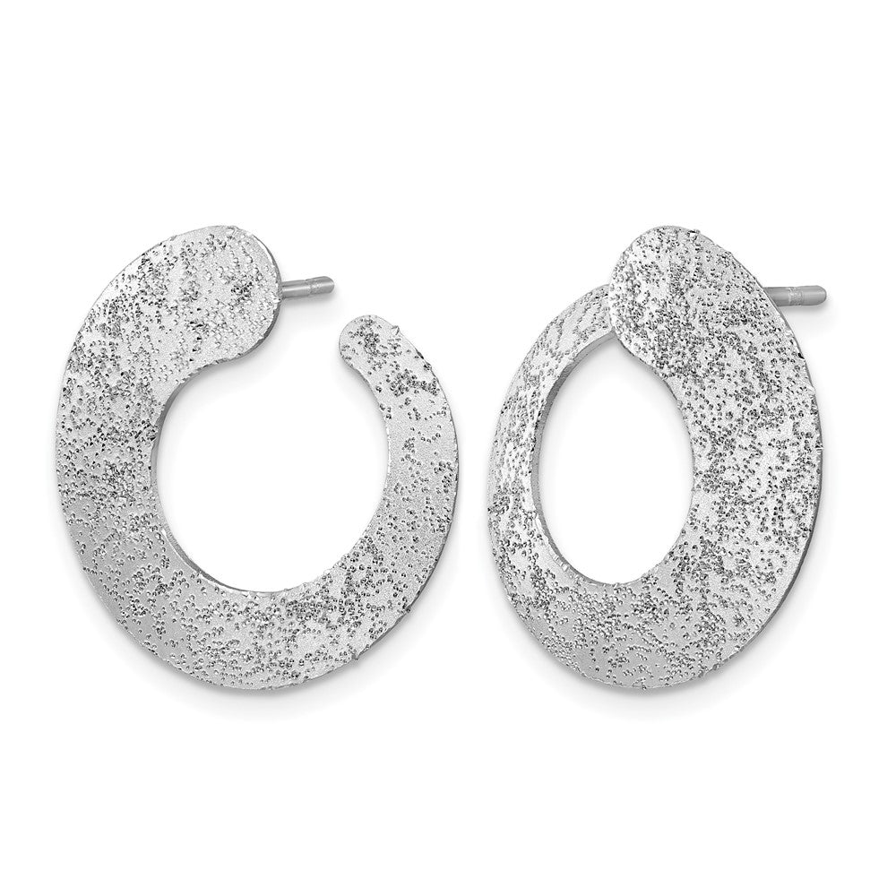 Sterlingsilber Ss Rhodiniert Plt Radiant Essence Strukturiert Verjüngt Kreis Ohrstecker