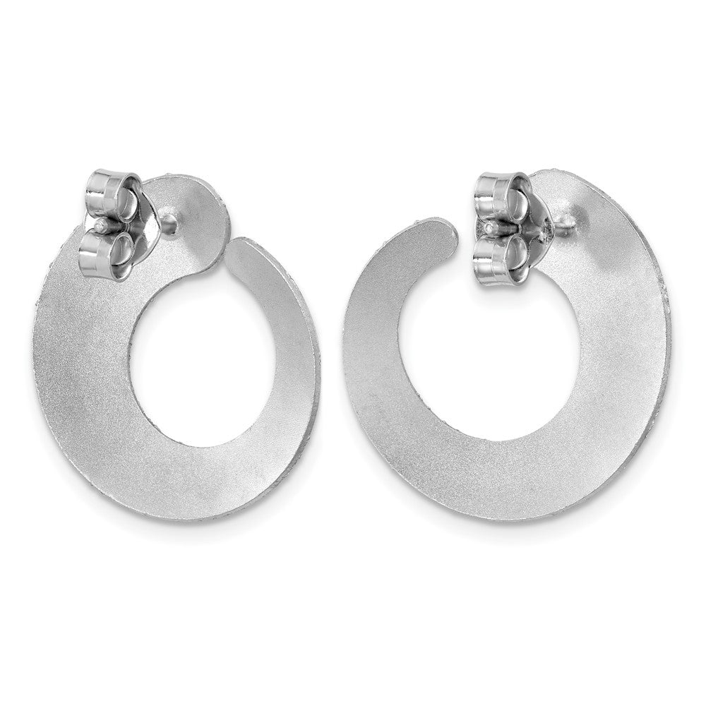 Sterlingsilber Ss Rhodiniert Plt Radiant Essence Strukturiert Verjüngt Kreis Ohrstecker