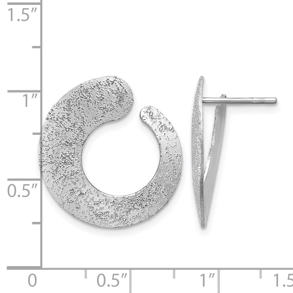 Sterlingsilber Ss Rhodiniert Plt Radiant Essence Strukturiert Verjüngt Kreis Ohrstecker