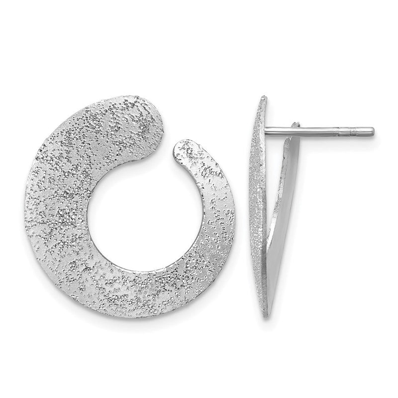 Sterlingsilber Ss Rhodiniert Plt Radiant Essence Strukturiert Verjüngt Kreis Ohrstecker