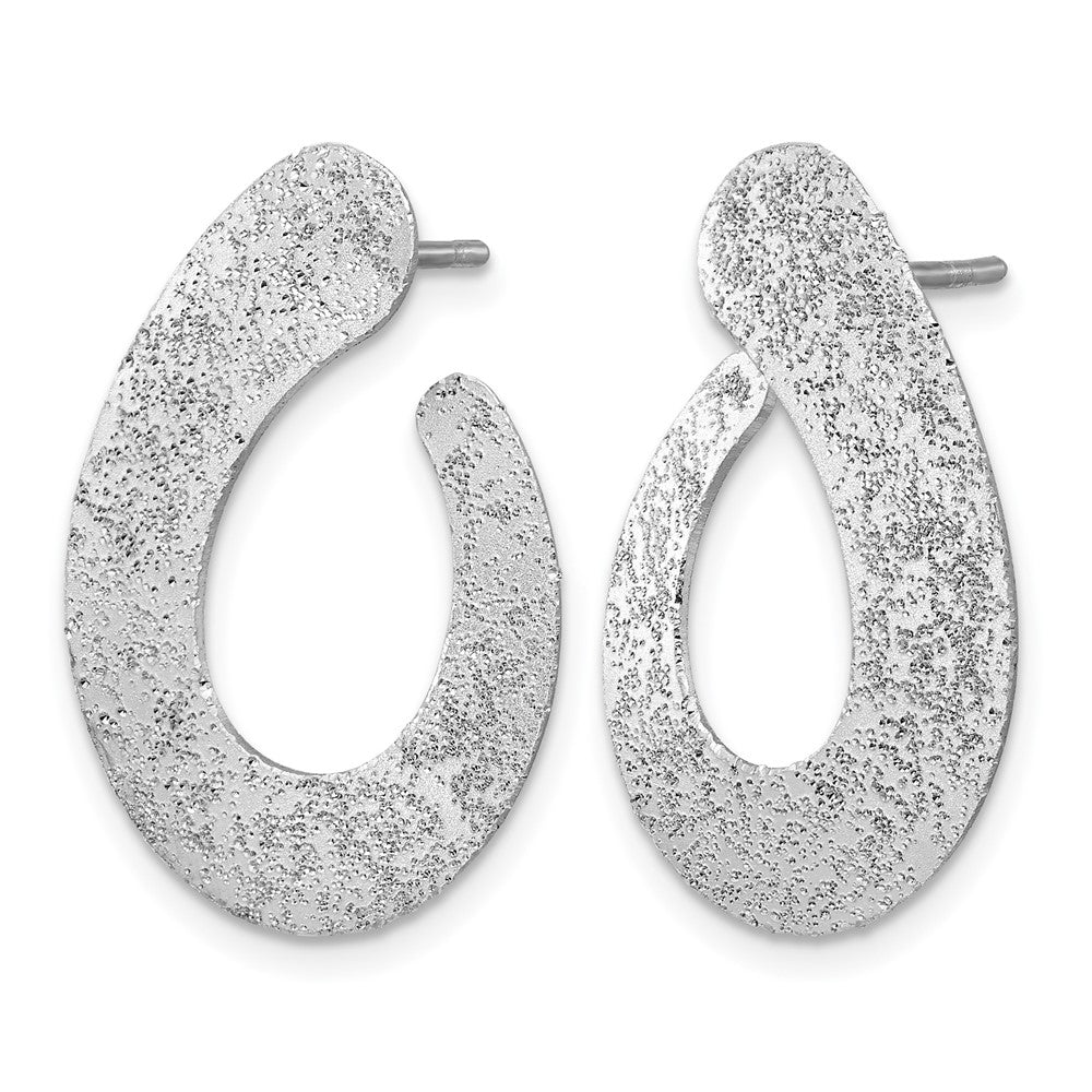 Sterlingsilber Ss Rhodiniert Radiant Essence Strukturiert Tropfen Ohrstecker